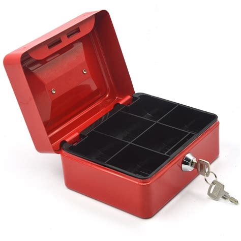 small metal lock box 1960s with key|small metal lockable storage boxes.